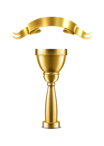 istock Golden cup. Winner trophy for sport champion or successful business leadership vector award 1214189792