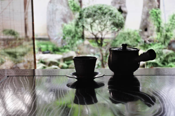 istock Japanese Tea Set on the Table 1214191769