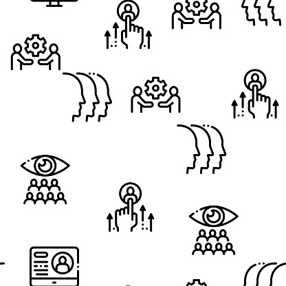 Hr Patterns Hr Human Resources Seamless Pattern Vector Stock Illustration ...