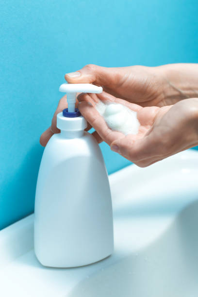 istock Gel wash for hand disinfection. 1214192117