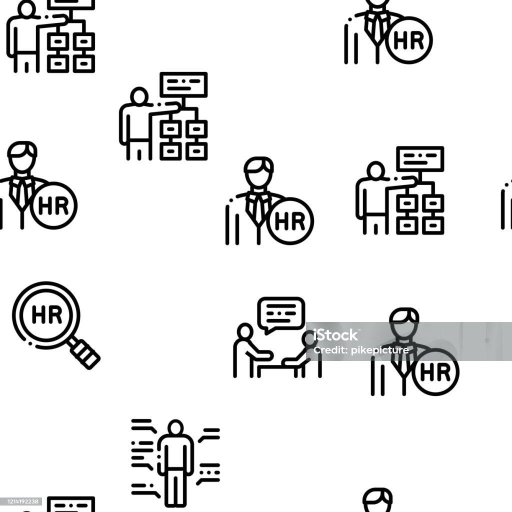 Hr Patterns Hr Human Resources Seamless Pattern Vector Stock Illustration ...