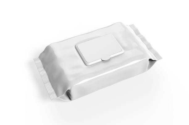 istock Blank Wet Wipes Soft Tissue Package For Branding, 3d render illustration. 1214197155