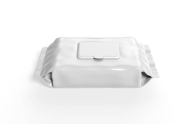 istock Blank Wet Wipes Soft Tissue Package For Branding, 3d render illustration. 1214198648