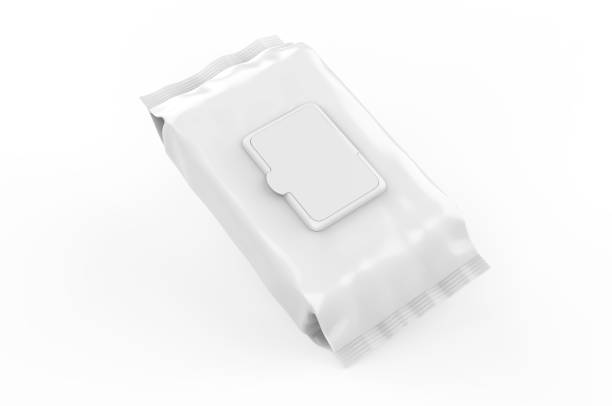 istock Blank Wet Wipes Soft Tissue Package For Branding, 3d render illustration. 1214198658