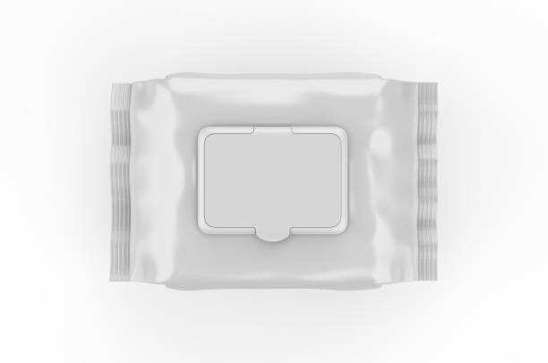 istock Blank Wet Wipes Soft Tissue Package For Branding, 3d render illustration. 1214198777