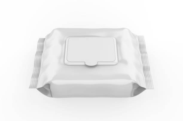 istock Blank Wet Wipes Soft Tissue Package For Branding, 3d render illustration. 1214198778