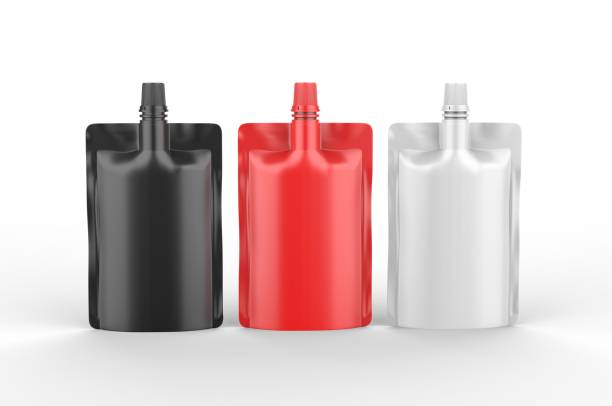 Blank Squeeze Multi Purpose Spout Pouch Packaging For Branding, 3d render illustration.