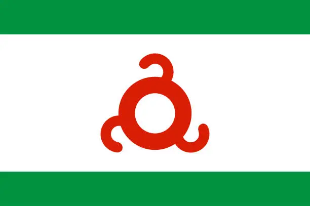 Vector illustration of Flag of Republic of Ingushetia of Russia