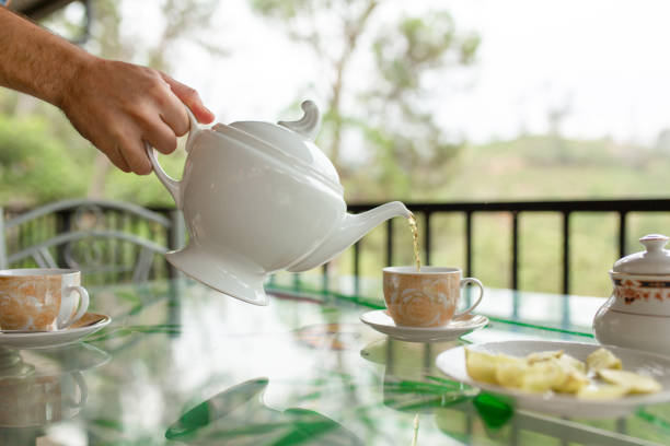 istock Breakfast with tea on sri lanka tea island. 1214201164