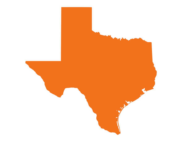 텍사스 지도 - orange texas stock illustrations