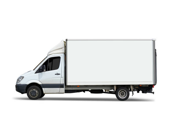 istock Delivery truck isolated on white 1214203903