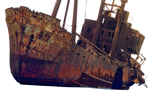 Shipwreck beach (Ship Cemetery, Cemitério de Navios) in Panguila, Luanda Province in Angola.