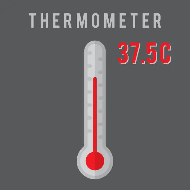 Vector illustration of thermometer flat icon design. vector illustration.