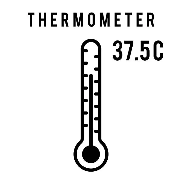 Vector illustration of thermometer flat icon design. vector illustration.