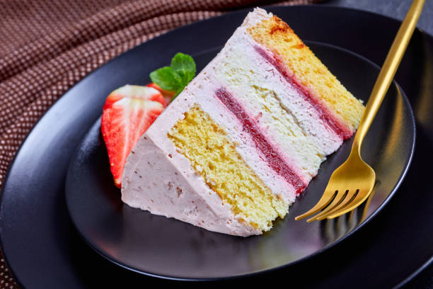 istock Delicious and sweet  strawberry cake 1214209828