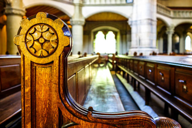 istock old bench at a church 1214209874