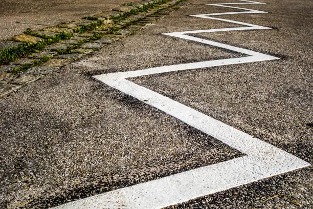 old road marking at a road