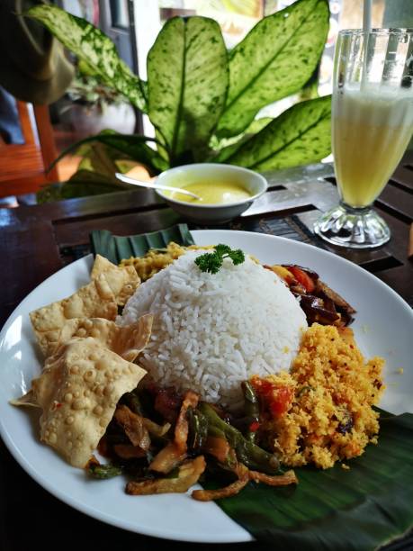 istock Typical Sri Lankan dish: rice and curry on table 1214211815