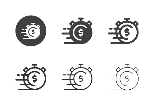 Fast Money Icons Multi Series Vector EPS File.