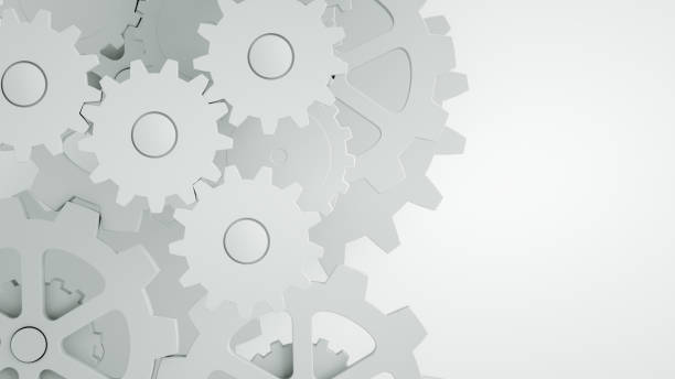 istock Gears on white background, minimal teamwork concept 1214212894
