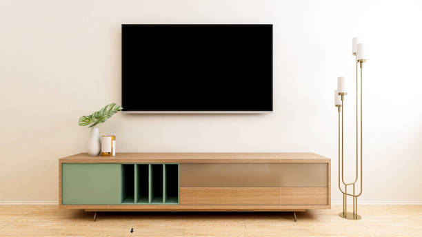 istock 3D rendering, elegant and modern bedroom design, big bed with overcoat cabinet, coffee table, TV, carpet, etc., very comfortable and leisure. 1214214609