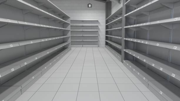 istock Empty shelves in the supermarket 1214215485