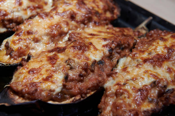 istock Eggplant stuffed with baked-to-meat 1214217426