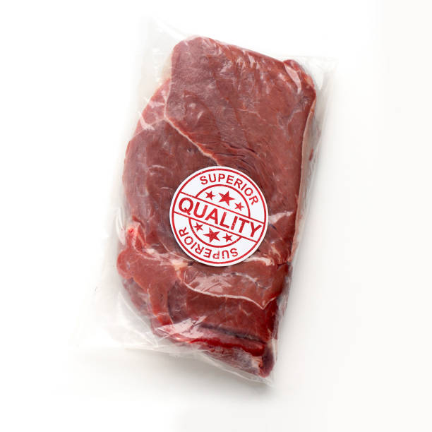 istock Steak with label superior quality close up 1214224121