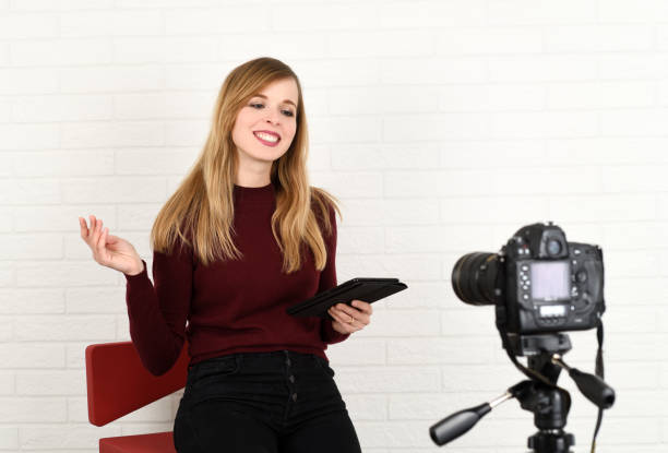 istock Portrait of cheerful blogger 1214226862