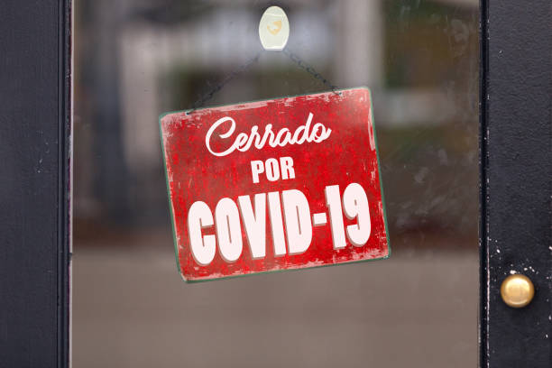 istock Closed by Covid 19 - Closed sign 1214230568