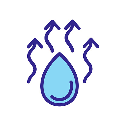 moisture evaporation icon vector. moisture evaporation sign. color isolated symbol illustration