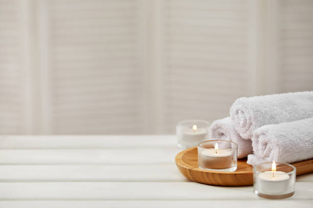 istock Spa treatments on white wooden table 1214241751