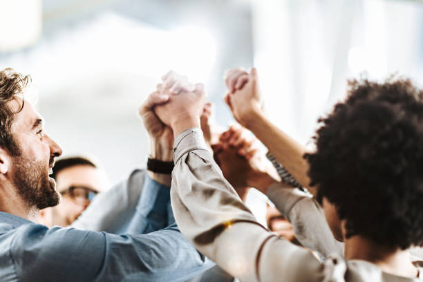 istock Sea of hands in unity! 1214242132