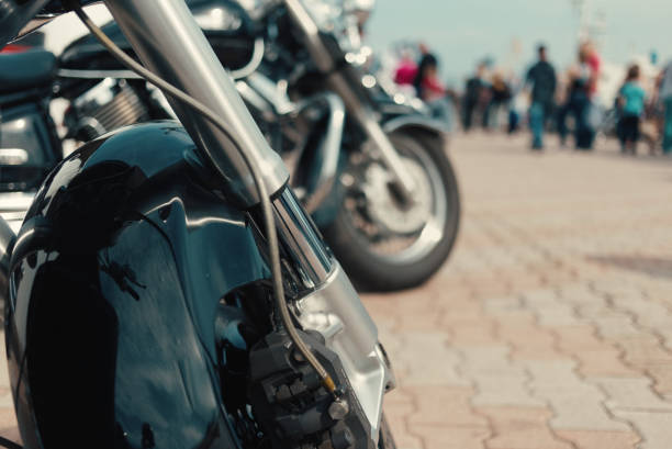 istock Classic motorcycle background. Motorcycle details close up 1214249111