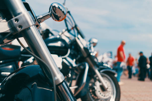 istock Classic motorcycle background. Motorcycle details close up 1214249121