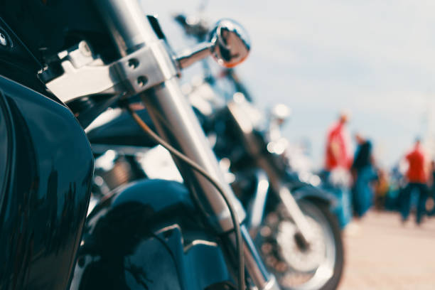 istock Classic motorcycle background. Motorcycle details close up 1214249137