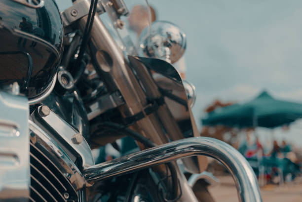 istock Classic motorcycle background. Motorcycle details close up 1214249192
