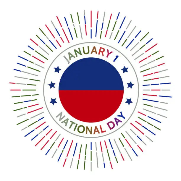 Vector illustration of Haiti national day badge.