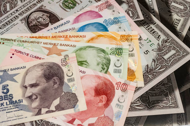 istock close up turkish lira banknotes on background. 1214251100
