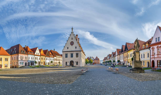 istock Central square, Bordejov, Slovakia 1214254773