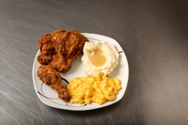 istock deli take out food fried chicken dinner with Mac and cheese 1214254825