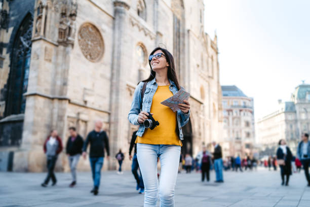 istock Tourist woman exploring Vienna 1214255461