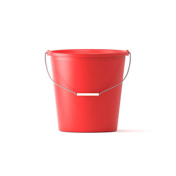 Red bucket stock photo