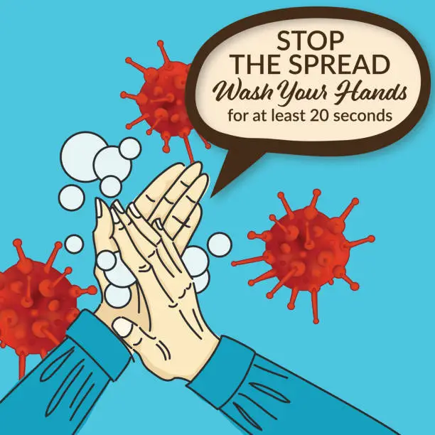 Vector illustration of Hand Washing Poster
