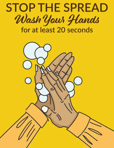 Vector illustration of Hand Washing Poster