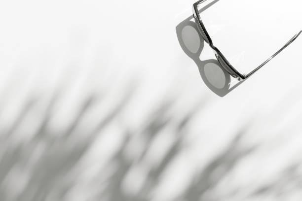 White Glasses floating in white background. minimal concept idea creative. monochrome. 3D render.