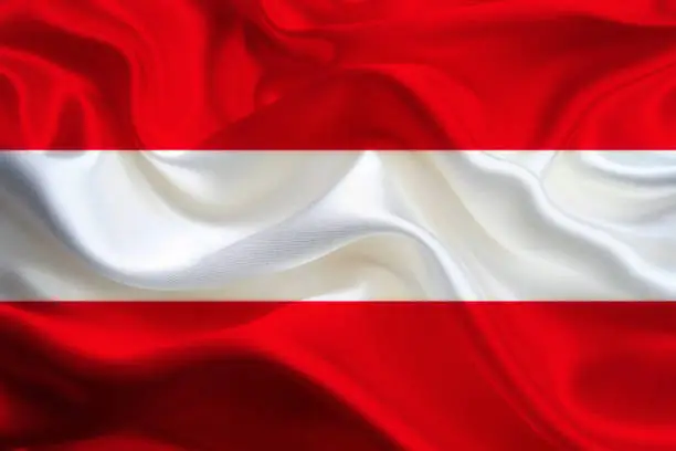 austria flag fabric silk shiny