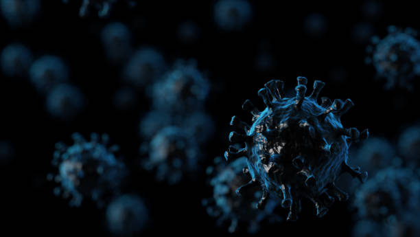 istock Coronavirus infection medical illustration. Microscope virus close up. 3D rendering. 1214275819