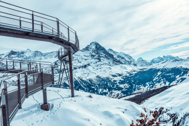istock Fence And Cliff Walk On Grindelwald First, Mountain Schwarzhorn, Switzerland 1214276079
