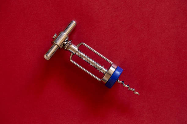 A chrome cork screw isolated on white.Check out all